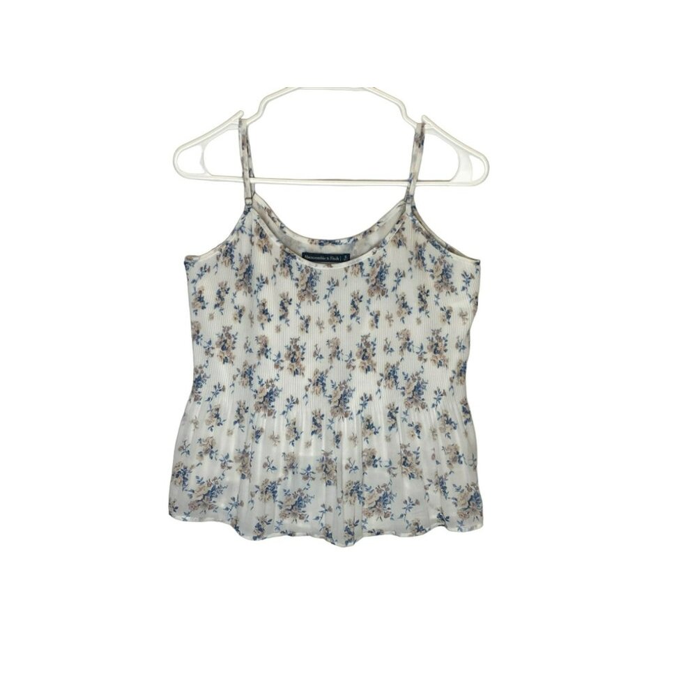 Abercrombie & Fitch size S Pleated Floral Cami Tank Top Flowy Spaghetti Strap